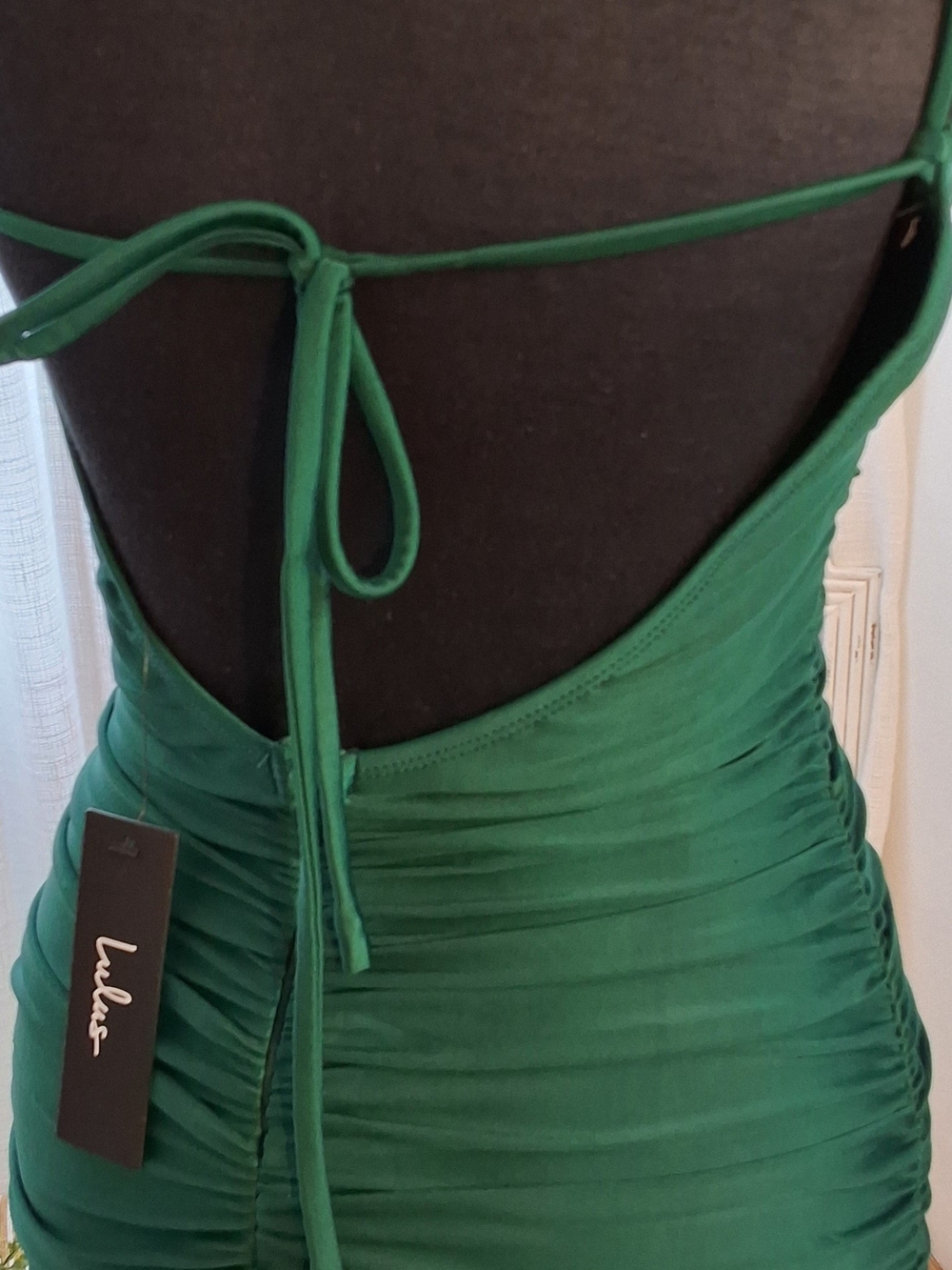 Lulu's Emerald Ruched Bodycon Mini Dress - Picture 9 of 12